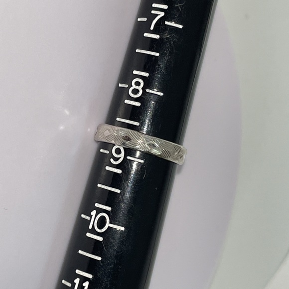 Solid 14K White Gold Stackable Band Ring - Picture 5 of 12